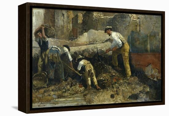 Excavations at Herculaneum-Filippo Palizzi-Framed Premier Image Canvas