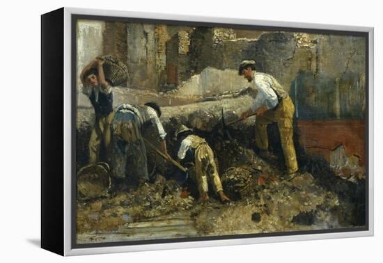 Excavations at Herculaneum-Filippo Palizzi-Framed Premier Image Canvas