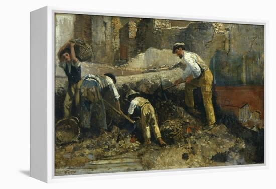 Excavations at Herculaneum-Filippo Palizzi-Framed Premier Image Canvas