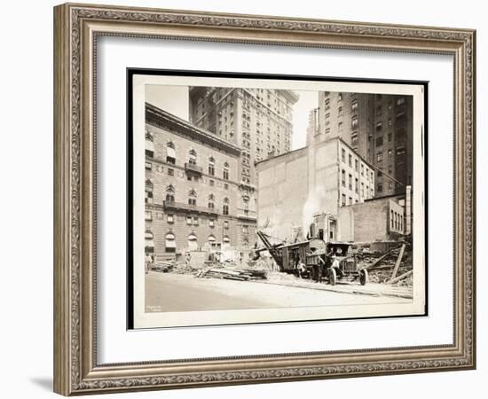 Excavations at the Building Site for the Aeolian Company Building at 5th Avenue and 54th Street,…-Byron Company-Framed Giclee Print