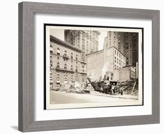 Excavations at the Building Site for the Aeolian Company Building at 5th Avenue and 54th Street,…-Byron Company-Framed Giclee Print