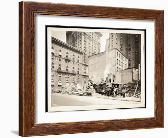 Excavations at the Building Site for the Aeolian Company Building at 5th Avenue and 54th Street,…-Byron Company-Framed Giclee Print