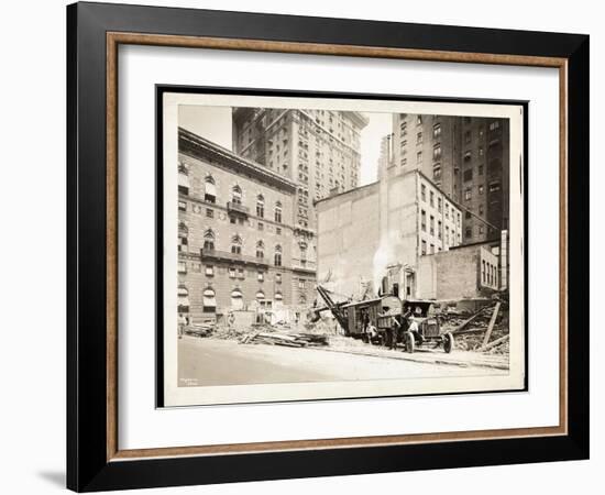 Excavations at the Building Site for the Aeolian Company Building at 5th Avenue and 54th Street,…-Byron Company-Framed Giclee Print