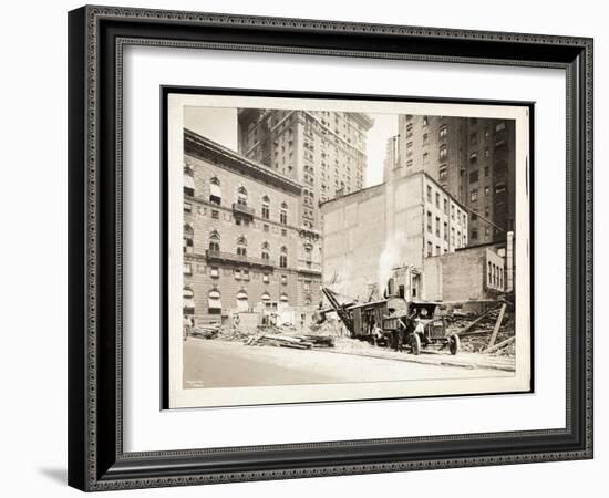 Excavations at the Building Site for the Aeolian Company Building at 5th Avenue and 54th Street,…-Byron Company-Framed Giclee Print