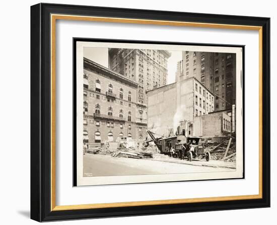 Excavations at the Building Site for the Aeolian Company Building at 5th Avenue and 54th Street,…-Byron Company-Framed Giclee Print