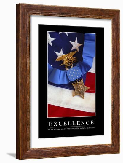 Excellence: Inspirational Quote and Motivational Poster-null-Framed Premium Photographic Print