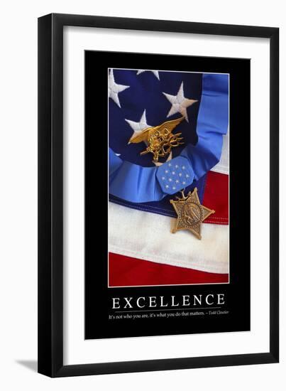 Excellence: Inspirational Quote and Motivational Poster-null-Framed Photographic Print