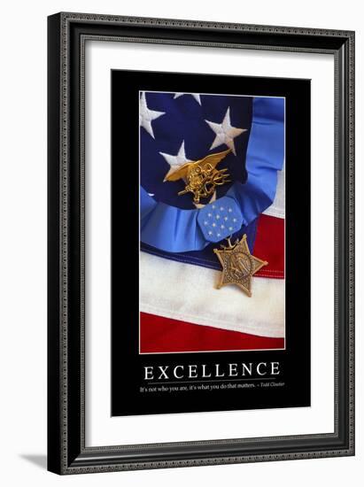 Excellence: Inspirational Quote and Motivational Poster-null-Framed Photographic Print