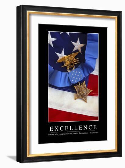 Excellence: Inspirational Quote and Motivational Poster-null-Framed Photographic Print