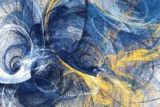 Abstract Bright Motion Composition. Modern Futuristic Dynamic Background. Blue and Yellow Color Art-Excellent backgrounds-Art Print