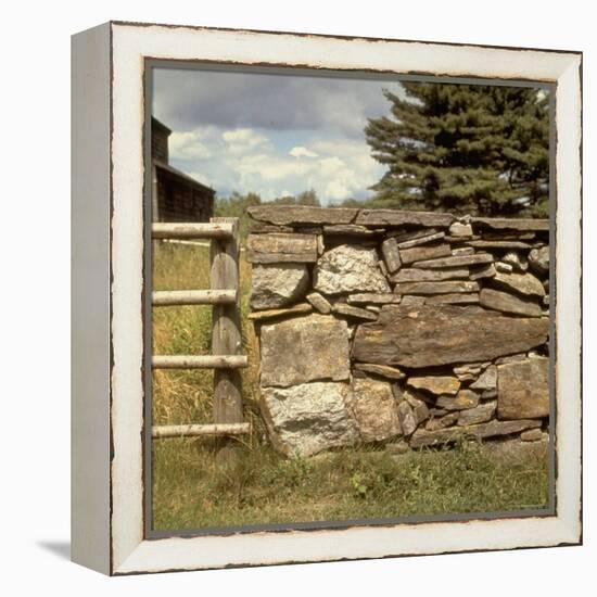 Excellent Detail of a Fieldstone Fence, a Good Example of Early American Masonry-Walker Evans-Framed Premier Image Canvas