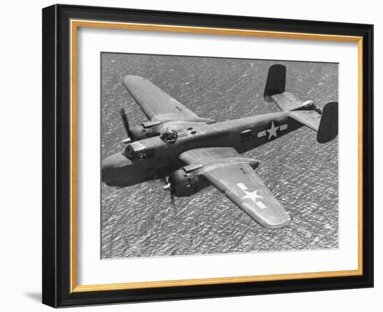 Excellent of a B-25 Mitchell Bomber in Flight-null-Framed Photographic Print