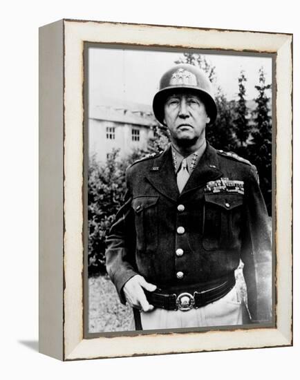 Excellent of Us Four Star Gen. George S. Patton Jr. in Uniform and Helmet-null-Framed Premier Image Canvas