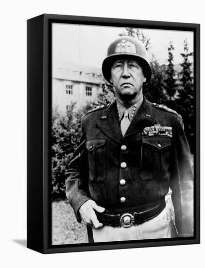 Excellent of Us Four Star Gen. George S. Patton Jr. in Uniform and Helmet-null-Framed Premier Image Canvas