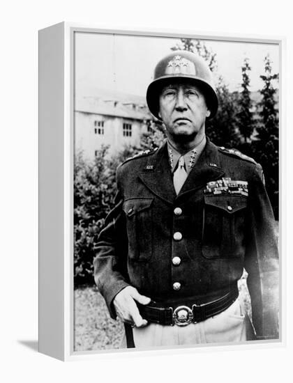 Excellent of Us Four Star Gen. George S. Patton Jr. in Uniform and Helmet-null-Framed Premier Image Canvas