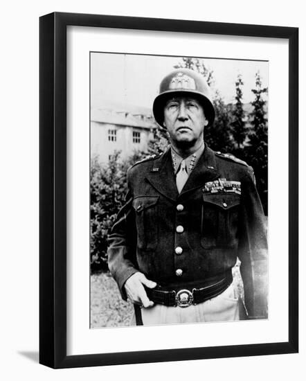 Excellent of Us Four Star Gen. George S. Patton Jr. in Uniform and Helmet-null-Framed Premium Photographic Print