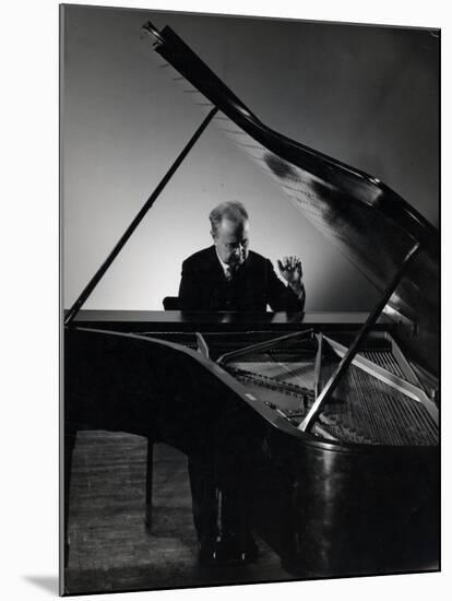 Excellent Photgraph of Pianist Josef Hofmann Seated at Piano in His Studio-Gjon Mili-Mounted Premium Photographic Print