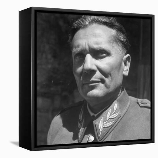 Excellent Portrait of Josip Broz, Aka Marshal Tito, Leader of the Yugoslavia Resistance at His Hq-null-Framed Premier Image Canvas