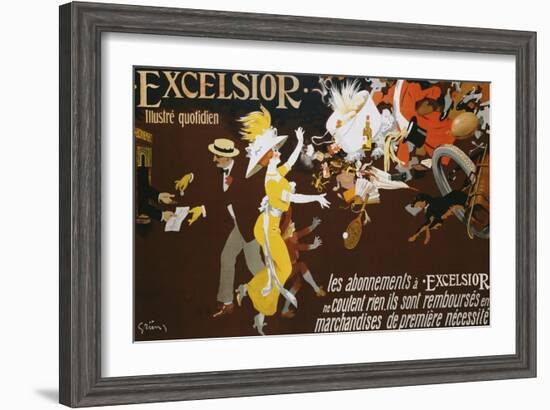 Excelsior Poster-Jules-Alexandre Gr?n-Framed Giclee Print