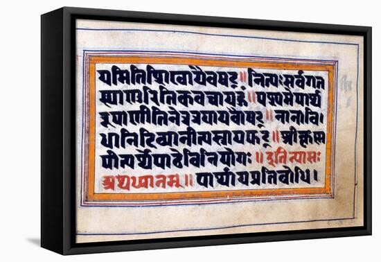 Excerpt from the Bhagavad-Gita (The Song of the Blesse), North Indian Manuscript, 18th Century-null-Framed Premier Image Canvas