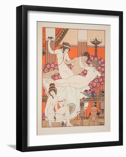 Excess of Wine and Women, Illustration from 'The Works of Hippocrates', 1934 (Colour Litho)-Joseph Kuhn-Regnier-Framed Giclee Print