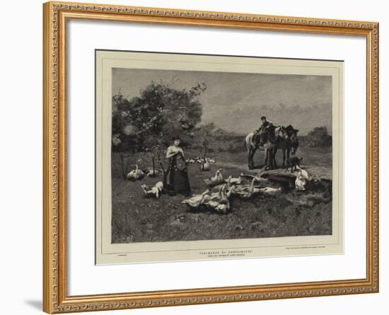 Exchange of Compliments-Luigi Chialiva-Framed Giclee Print