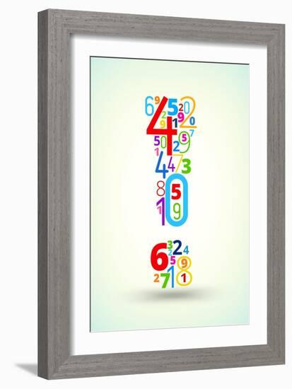 Exclamation Point, from Rainbow Colored Numbers Typography Vector Font-iunewind-Framed Art Print