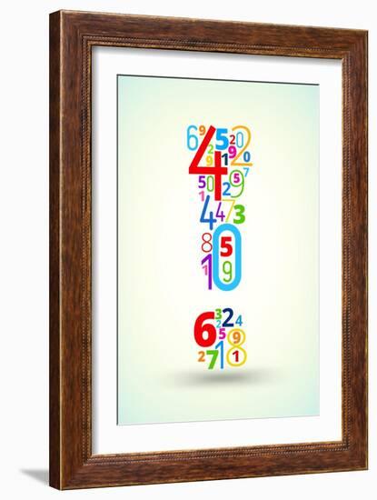 Exclamation Point, from Rainbow Colored Numbers Typography Vector Font-iunewind-Framed Art Print