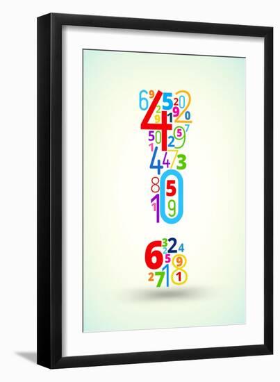 Exclamation Point, from Rainbow Colored Numbers Typography Vector Font-iunewind-Framed Art Print