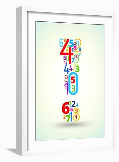 Exclamation Point, from Rainbow Colored Numbers Typography Vector Font-iunewind-Framed Art Print