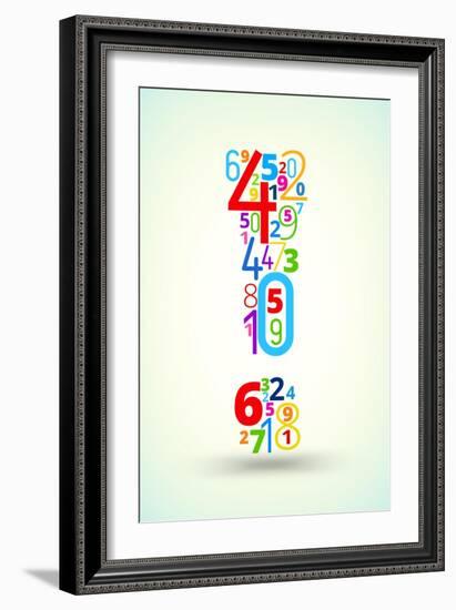 Exclamation Point, from Rainbow Colored Numbers Typography Vector Font-iunewind-Framed Art Print