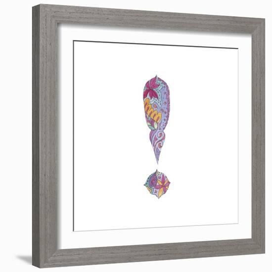 Exclamation-Green Girl-Framed Giclee Print