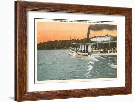 Excursion Boat, Lake Geneva, Wisconsin-null-Framed Art Print