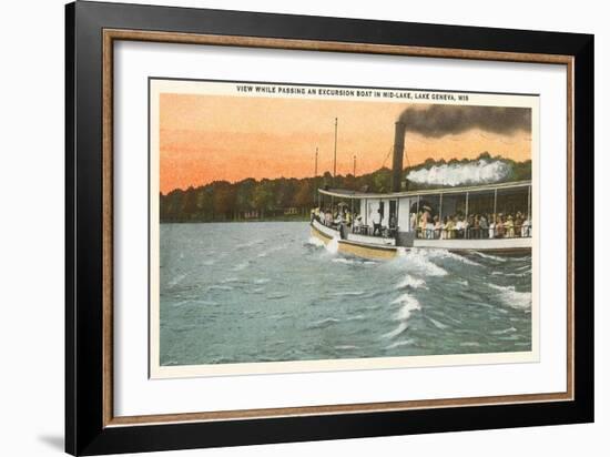 Excursion Boat, Lake Geneva, Wisconsin-null-Framed Art Print