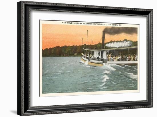 Excursion Boat, Lake Geneva, Wisconsin-null-Framed Art Print