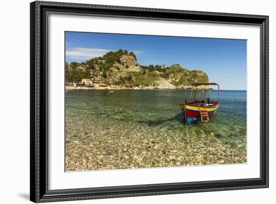 Excursion Boat Moored on Pretty Isola Bella Bay in This Popular Northeast Tourist Town-Rob Francis-Framed Photographic Print