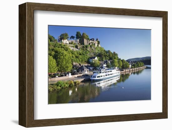 Excursion Boat on Saar River, Castle Ruin, Saarburg, Rhineland-Palatinate, Germany, Europe-Markus Lange-Framed Photographic Print