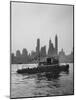 Excursion Party Tugboat with City Skyline in the Background-Lisa Larsen-Mounted Photographic Print