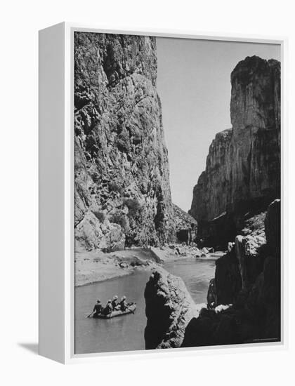 Excursionists Paddle Down Rio Grande River in Big Bend National Park-Dmitri Kessel-Framed Premier Image Canvas