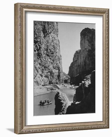 Excursionists Paddle Down Rio Grande River in Big Bend National Park-Dmitri Kessel-Framed Photographic Print