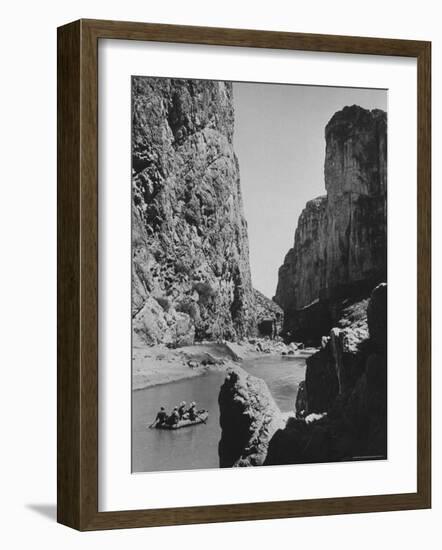 Excursionists Paddle Down Rio Grande River in Big Bend National Park-Dmitri Kessel-Framed Photographic Print