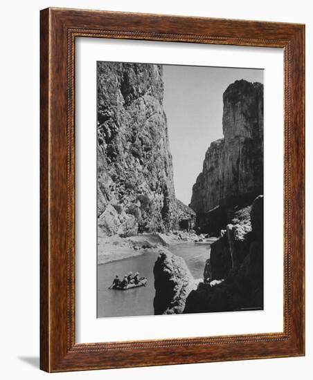 Excursionists Paddle Down Rio Grande River in Big Bend National Park-Dmitri Kessel-Framed Photographic Print