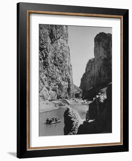 Excursionists Paddle Down Rio Grande River in Big Bend National Park-Dmitri Kessel-Framed Photographic Print