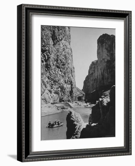 Excursionists Paddle Down Rio Grande River in Big Bend National Park-Dmitri Kessel-Framed Photographic Print