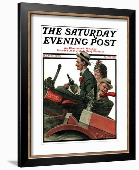 "Excuse My Dust" Saturday Evening Post Cover, July 31,1920-Norman Rockwell-Framed Giclee Print