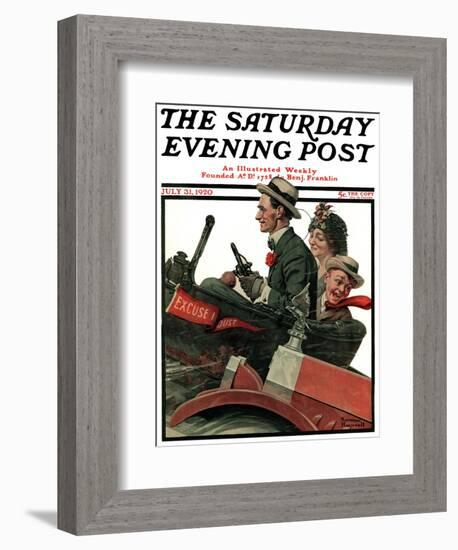 "Excuse My Dust" Saturday Evening Post Cover, July 31,1920-Norman Rockwell-Framed Giclee Print