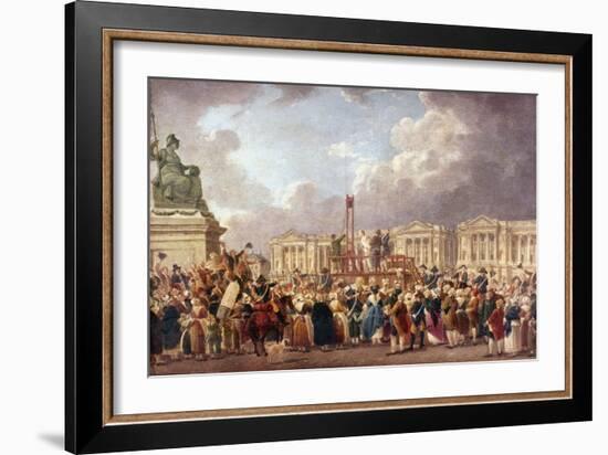 Execution by Guillotine in Paris During the French Revolution, 1790S (1793-180)-Pierre Antoine De Machy-Framed Giclee Print