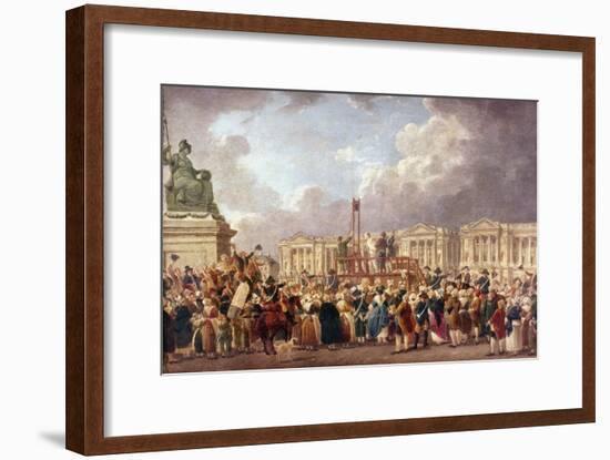 Execution by Guillotine in Paris During the French Revolution, 1790S (1793-180)-Pierre Antoine De Machy-Framed Giclee Print