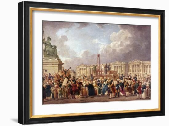 Execution by Guillotine in Paris During the French Revolution, 1790S (1793-180)-Pierre Antoine De Machy-Framed Giclee Print