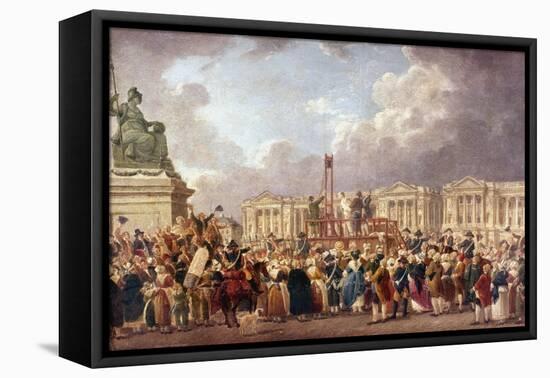 Execution by Guillotine in Paris During the French Revolution, 1790S (1793-180)-Pierre Antoine De Machy-Framed Premier Image Canvas